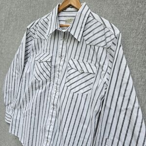 Justin Boots H.J. Justin & Sons Pearl Snap Western Shirt White/black/gray Sz XL